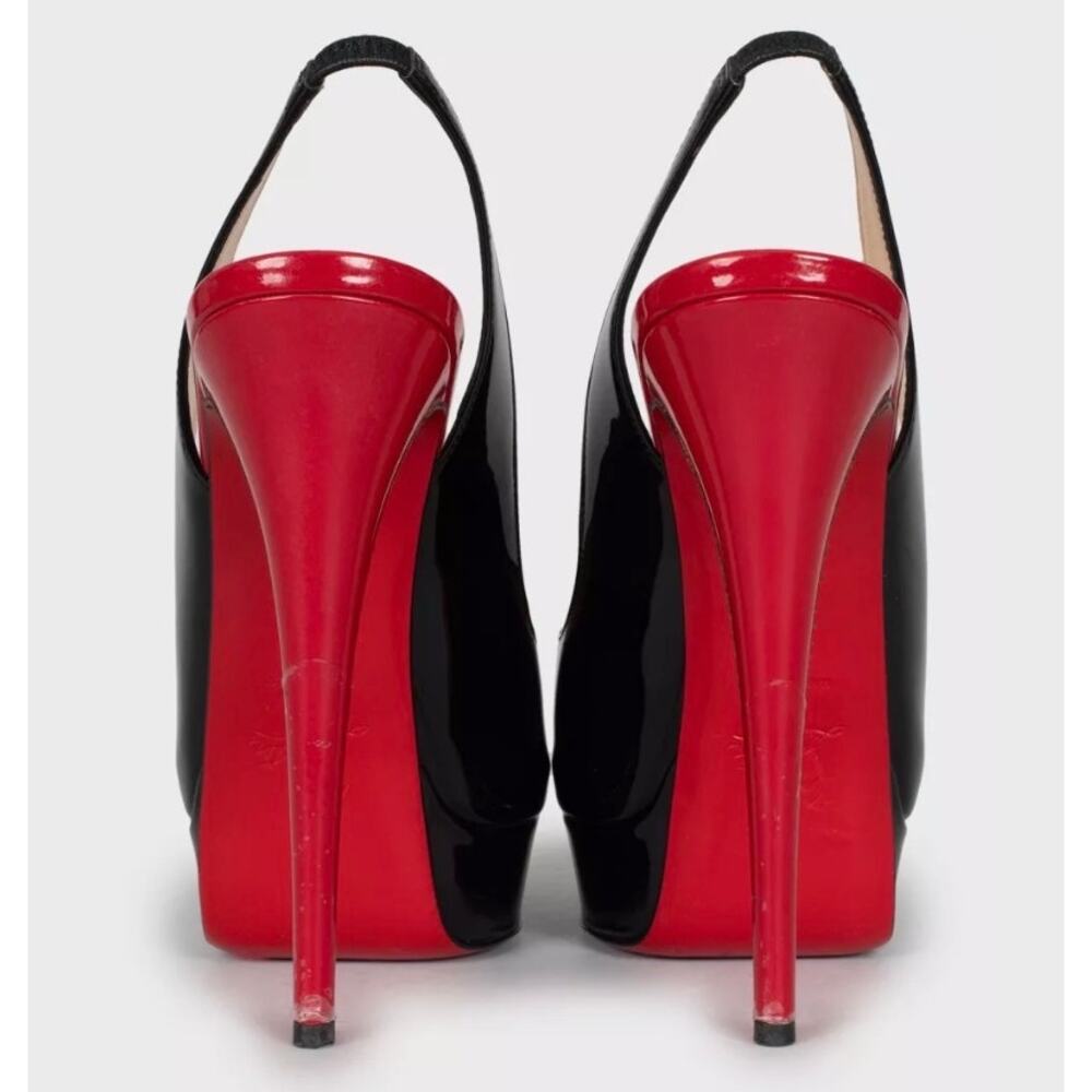 Christian Louboutin Black Patent Leather Stiletto Pumps - Picture 4 of 5